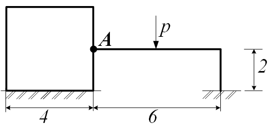 Fig. 8. Расчетная схема рамы (защемление ригеля в стене).png